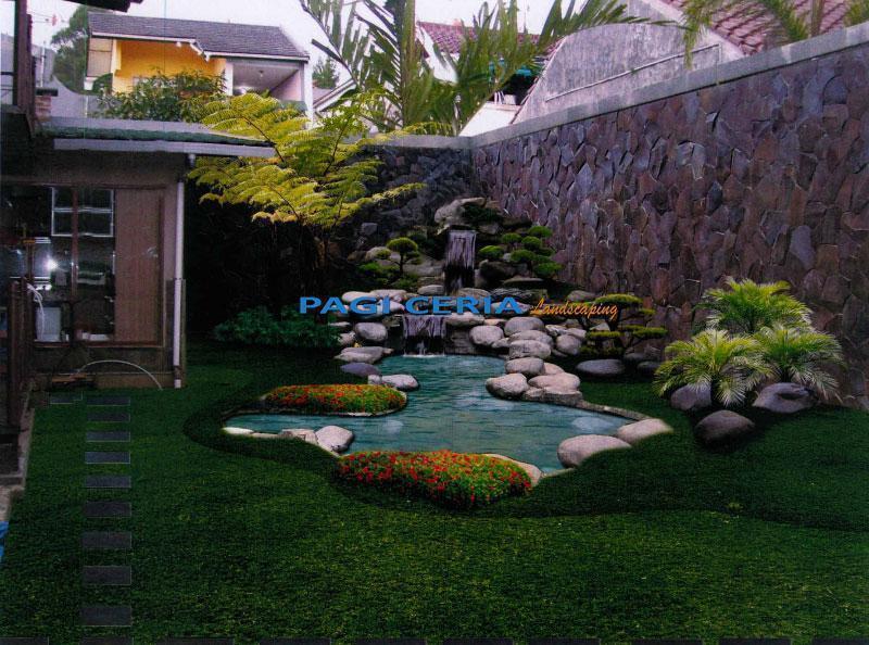 Desain perspektif taman kolam