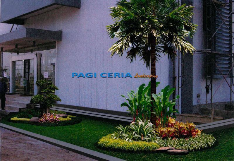 Desain perspektif taman samping