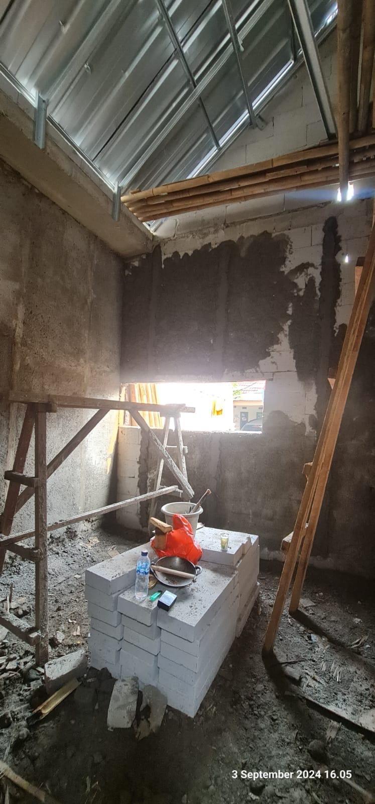 Pembuatan dinding dalam rumah