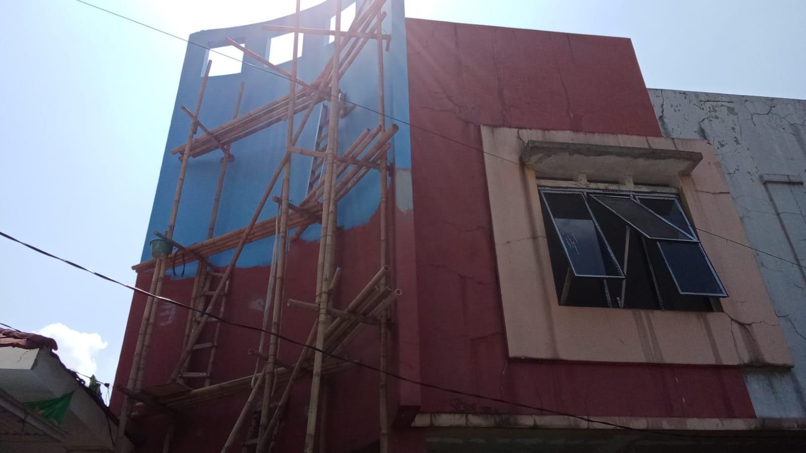 Tampak luar progres renovasi