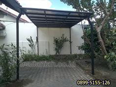 Halamam setelah dipasang kanopi minimalis tampak samping