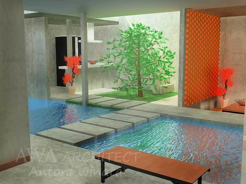 18. kolam ikan   taman menyatu dengan satu rumah logo