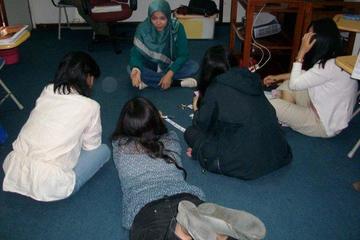 Teacher in group activities