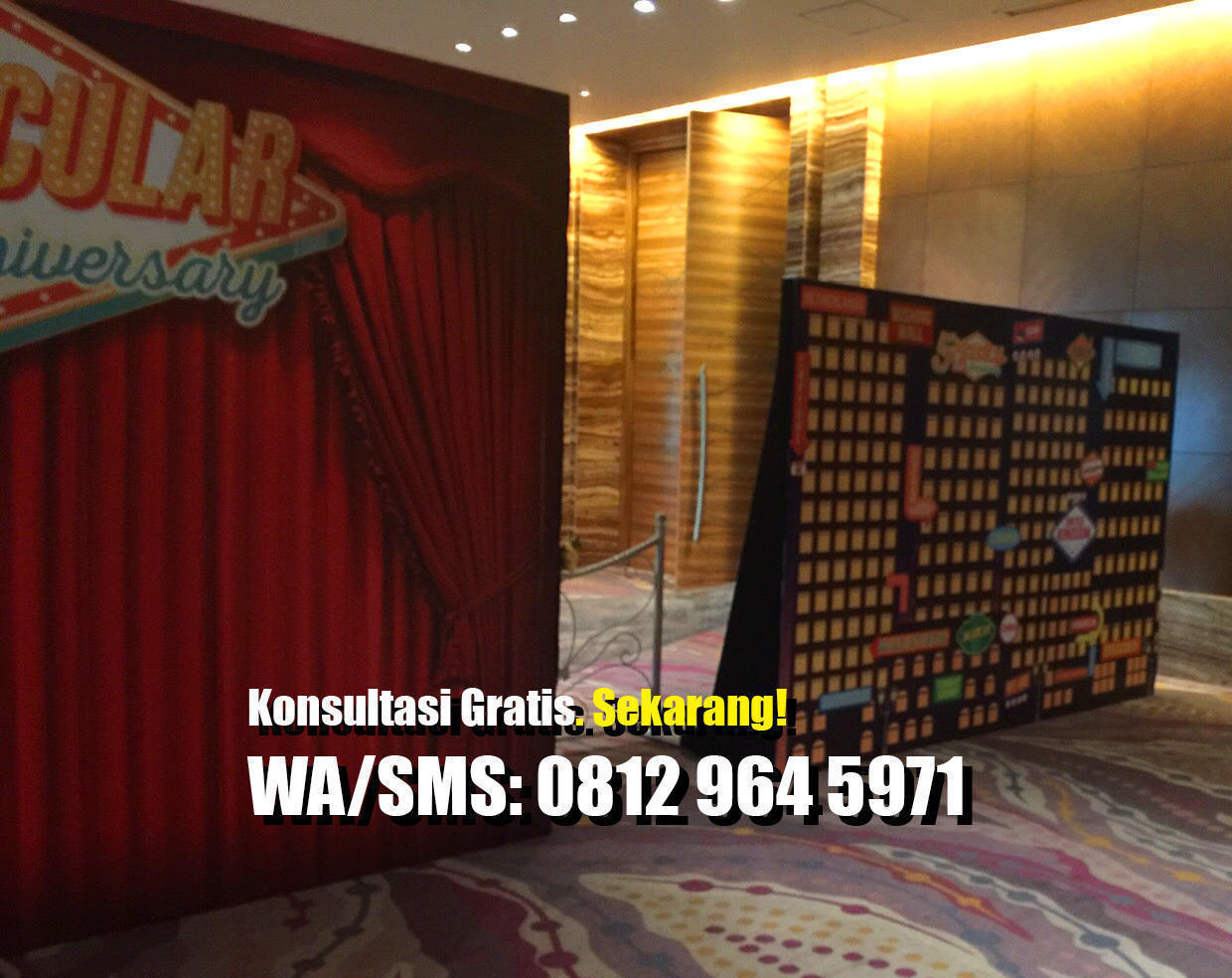 Pembuatan backdrop event orgamnizer