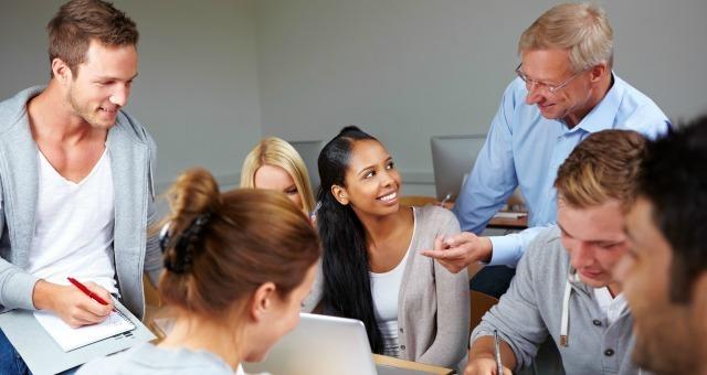 Small student group with prof.150605