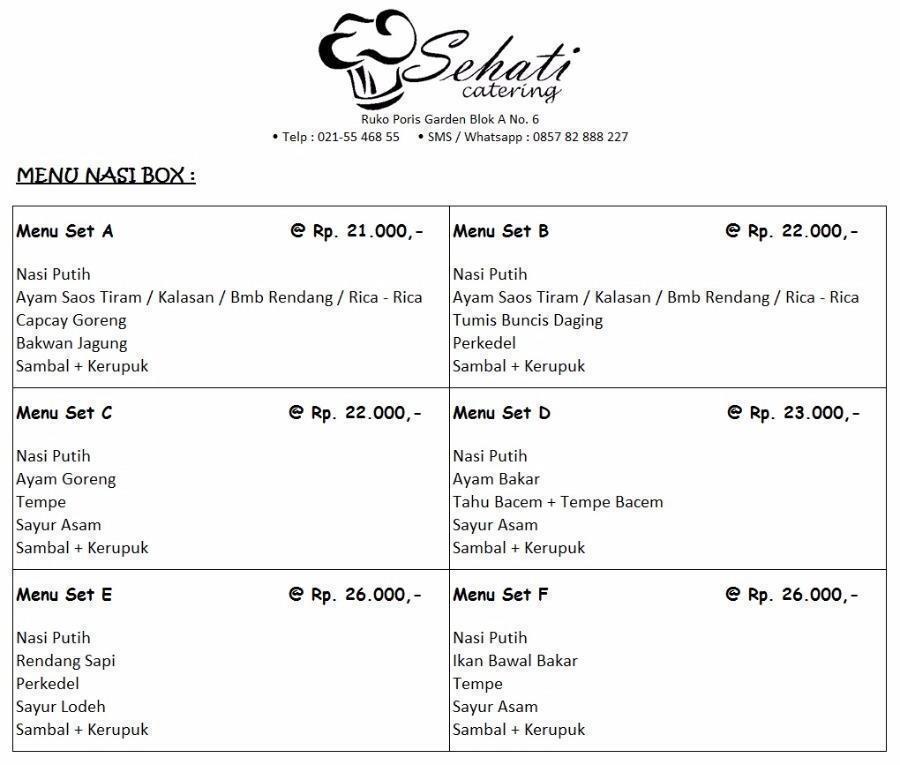 Sehati catering   nasi box